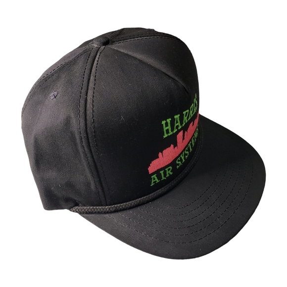 Vintage Baseball Hat Neon Embroidery Harris Air Systems Retro Snapback Throwback - Picture 2 of 6